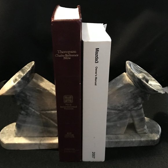 MARBLE SOMBRERO HAT MEXICAN SIESTA SCULPTED CARVED BOOKENDS - Picture 2 of 8